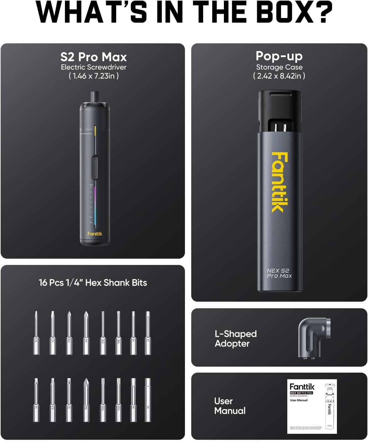 Precision Cordless Electric Screwdriver Set with Right Angle Adapter