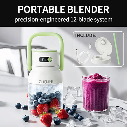 1000ml Cordless Portable Blender – Fresh Smoothies Anywhere, Anytime