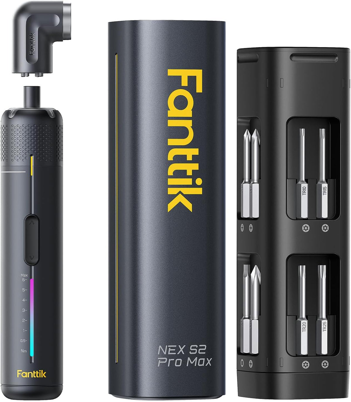 Precision Cordless Electric Screwdriver Set with Right Angle Adapter