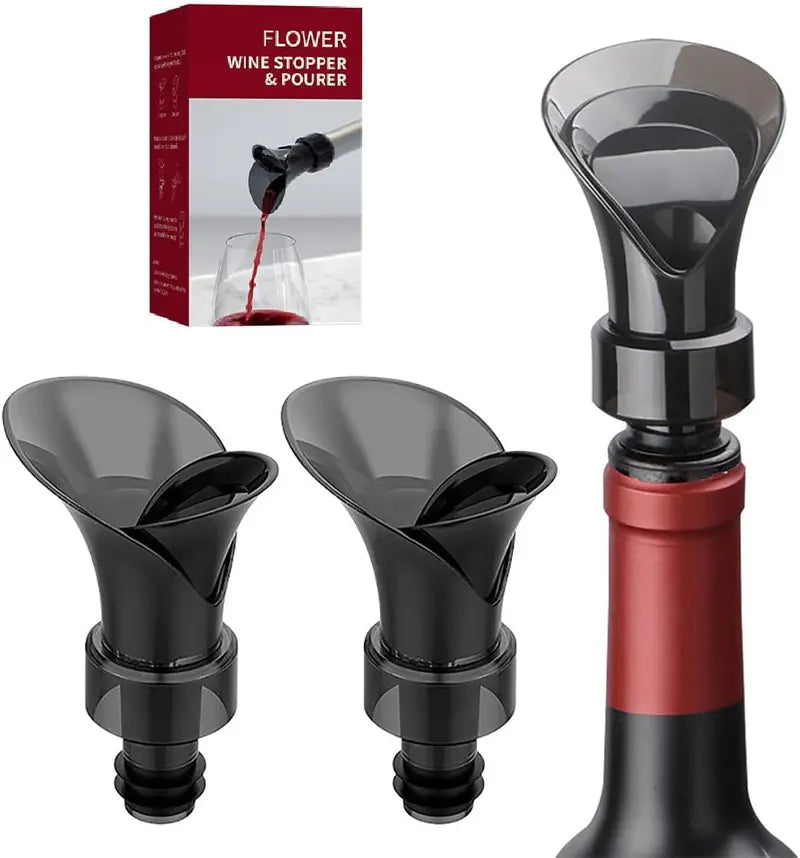 2-in-1 Petal Wine Pourer & Stopper: Drip-Free Aerator