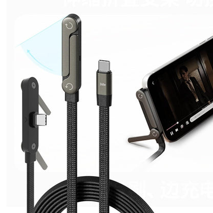 240W Fast Charging Cable with Built-in Invisible Stand