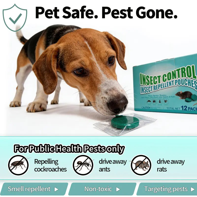 Natural Plant-Based Pest & Mouse Repellent Tablets - Long-Lasting Indoor & Outdoor Defense
