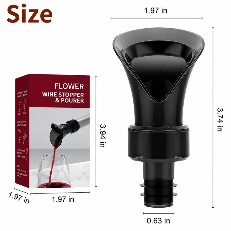 2-in-1 Petal Wine Pourer & Stopper: Drip-Free Aerator