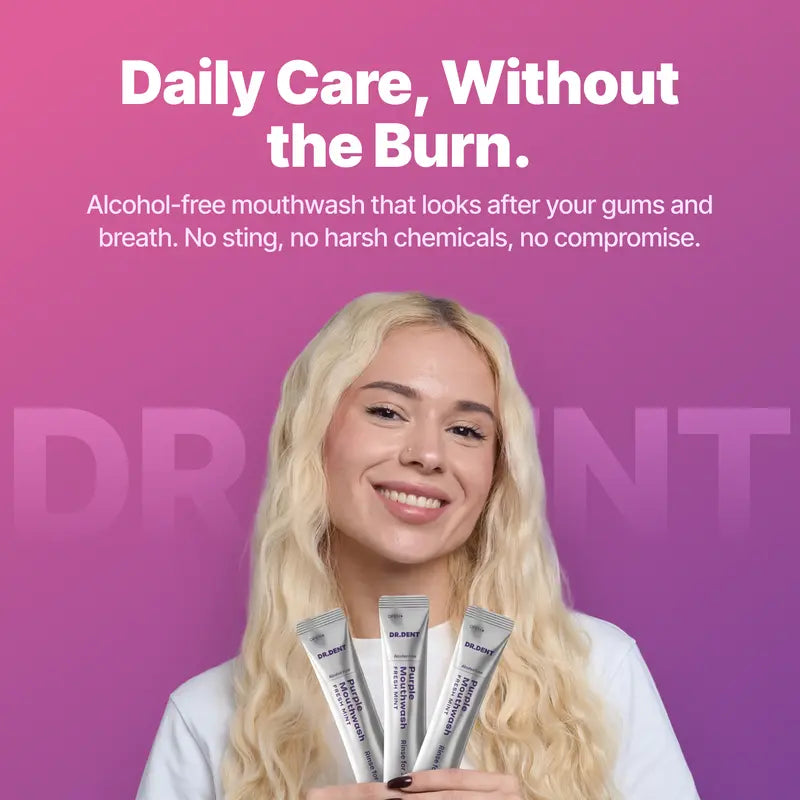 Instant Purple Teeth Whitening Mouthwash - Neutralize Yellow Tones in 30 Seconds