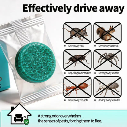 Natural Plant-Based Pest & Mouse Repellent Tablets - Long-Lasting Indoor & Outdoor Defense