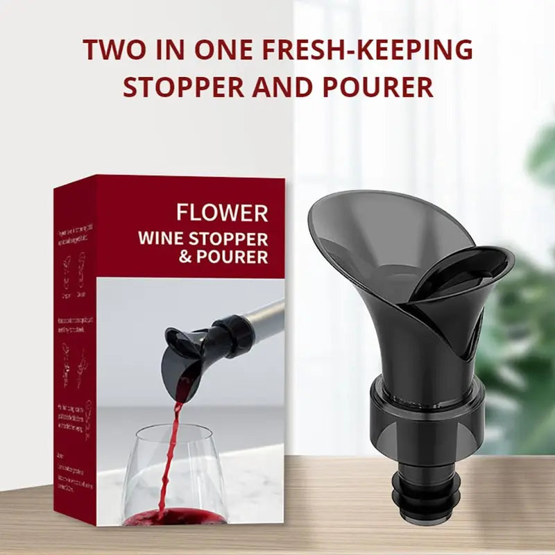 2-in-1 Petal Wine Pourer & Stopper: Drip-Free Aerator