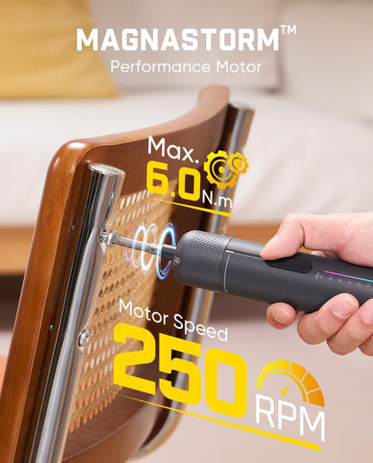 Precision Cordless Electric Screwdriver Set with Right Angle Adapter