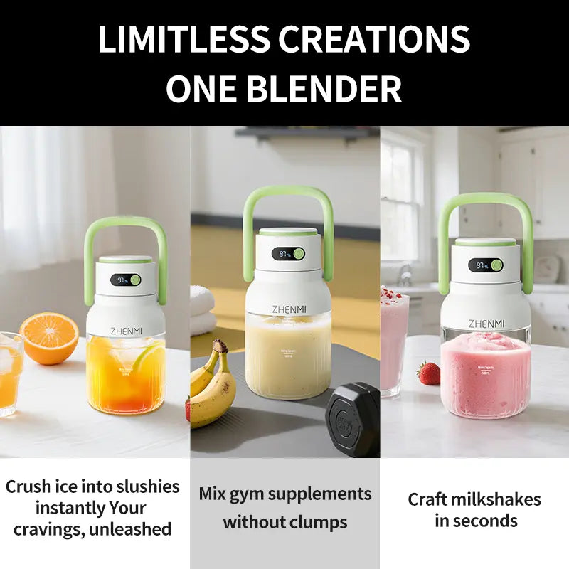 1000ml Cordless Portable Blender – Fresh Smoothies Anywhere, Anytime