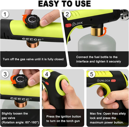 Ultra-Powerful 3272°F Propane Torch Gun – Instant One-Touch Ignition