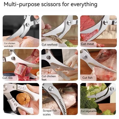 Heavy-Duty Stainless Steel Poultry Shears for Effortless Bone Cutting