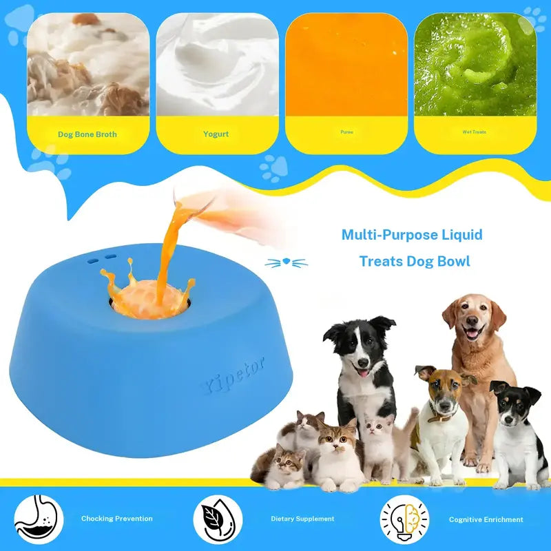 Slow Feeder Dog Bowl for Liquid Treats & Anti-Choking Lick Pad