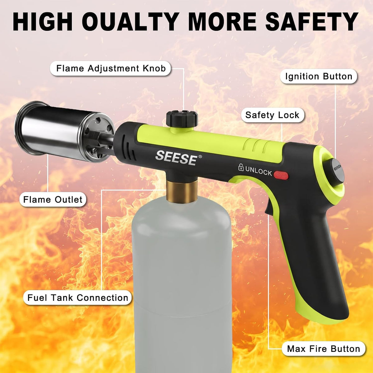 Ultra-Powerful 3272°F Propane Torch Gun – Instant One-Touch Ignition