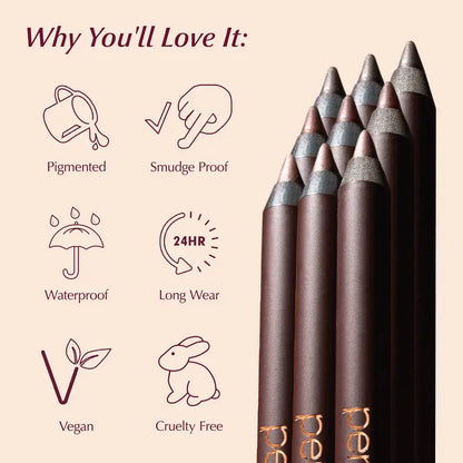24HR Waterproof Creamy Gel Eyeliner Pencil – Instant Smudge-Proof Smooth Glide | 2 Pack per Set