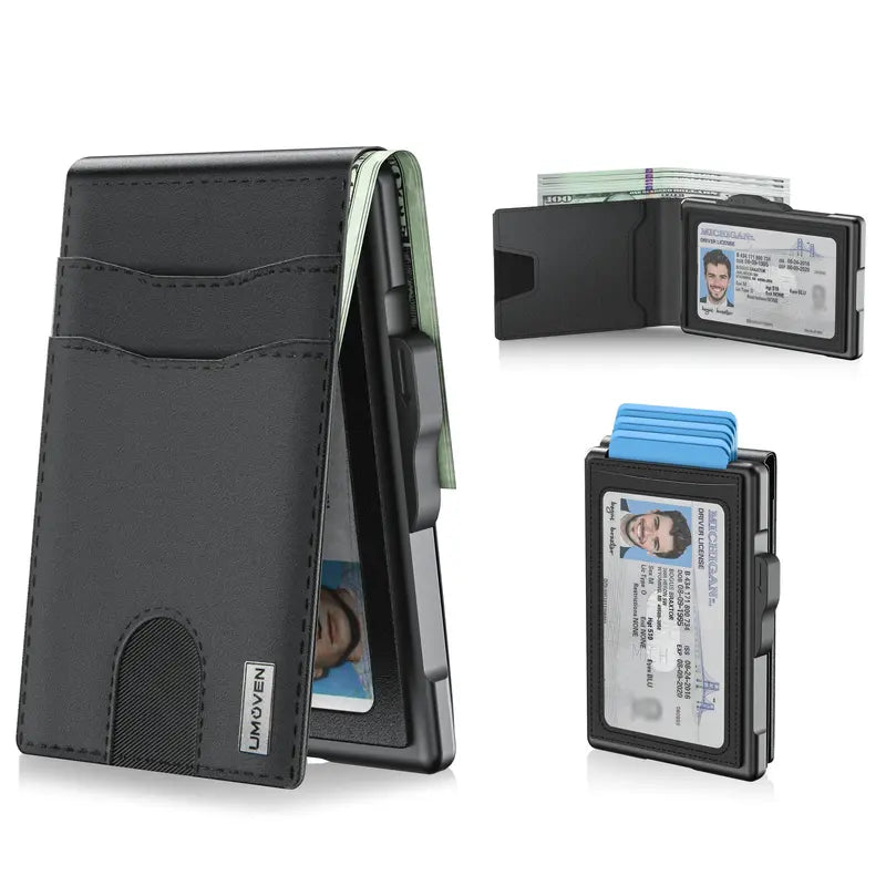 Instant Pop-Up Slim Metal Wallet with RFID Blocking Security