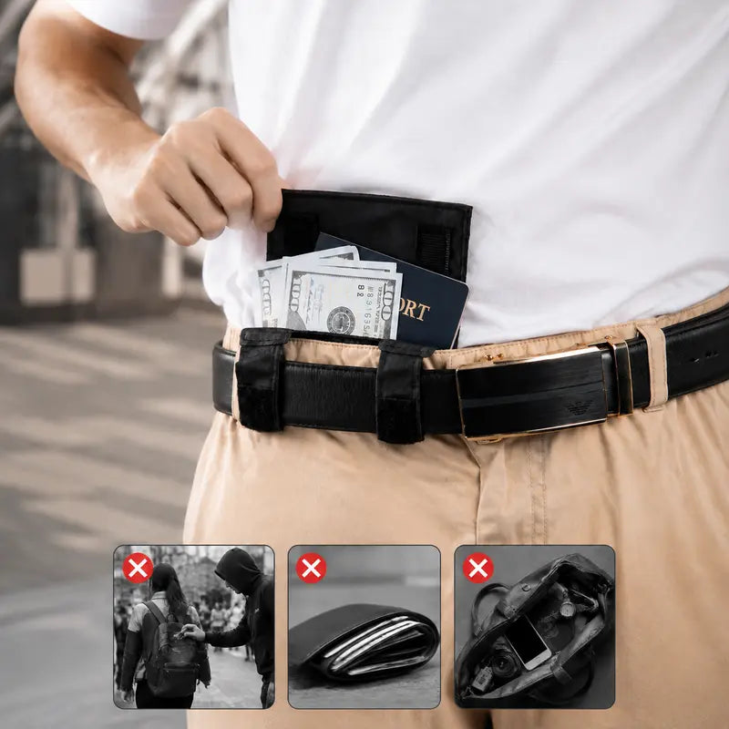 Ultra-Slim Anti-Theft Passport Pouch & Hidden Travel Waist Belt | 2 Pack per Set