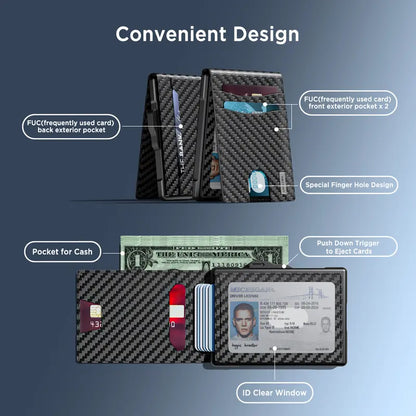 Instant Pop-Up Slim Metal Wallet with RFID Blocking Security