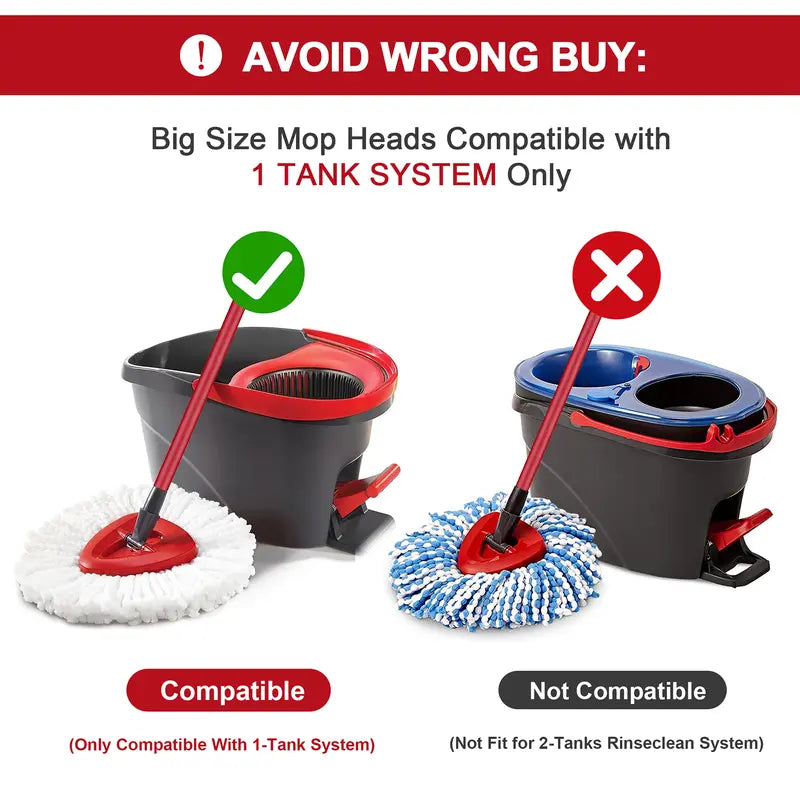 Microfiber Spin Mop Refill & Heavy Duty Scrub Brush Set