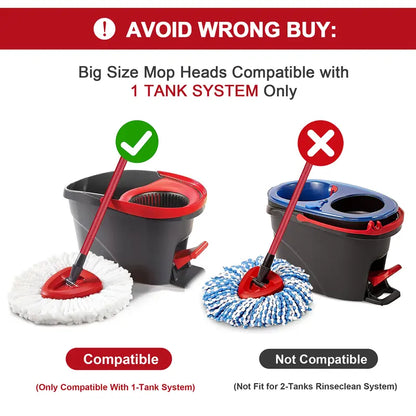 Microfiber Spin Mop Refill & Heavy Duty Scrub Brush Set