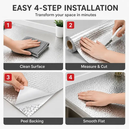 Oil-Proof Peel and Stick Aluminum Kitchen Backsplash Liner | Buy 1 Get 1 Free
