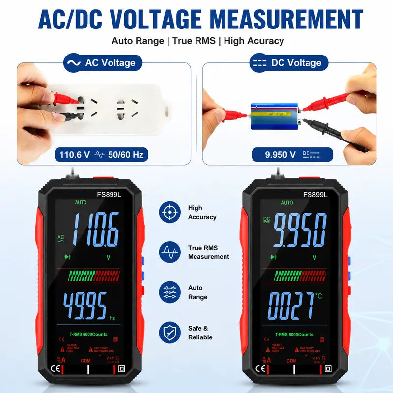 Smart Digital Multimeter with True RMS & Rechargeable Display