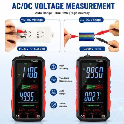 Smart Digital Multimeter with True RMS & Rechargeable Display