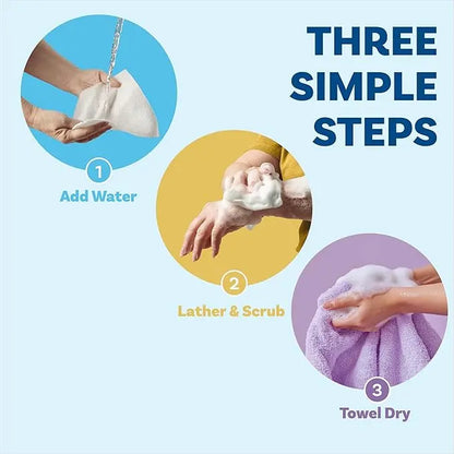 Rinse-Free Bath Sponges – Instant Water-Activated Clean Anywhere | Buy 1 Get 1 Free