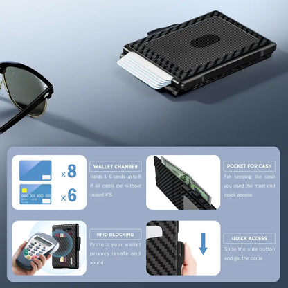 Instant Pop-Up Slim Metal Wallet with RFID Blocking Security
