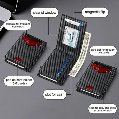 Pop-Up Minimalist RFID Blocking Leather Wallet