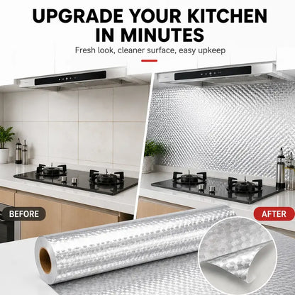 Oil-Proof Peel and Stick Aluminum Kitchen Backsplash Liner | Buy 1 Get 1 Free
