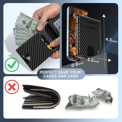 Instant Pop-Up Slim Metal Wallet with RFID Blocking Security