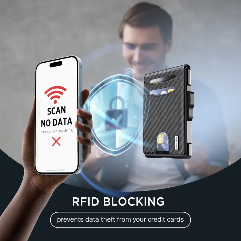 Instant Pop-Up Slim Metal Wallet with RFID Blocking Security