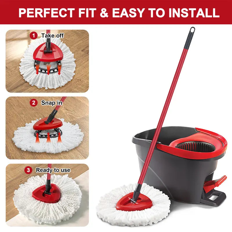 Microfiber Spin Mop Refill & Heavy Duty Scrub Brush Set