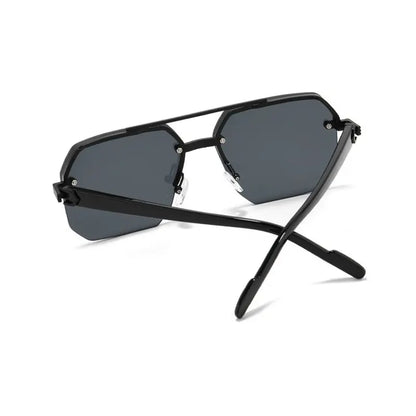 Retro Square Semi-Rimless Sunglasses with UV400 Protection | Buy 1 Get 1 Free