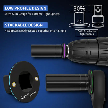 Reach Tightest Clearance Effortlessly with Low Profile Impact Socket Adapters