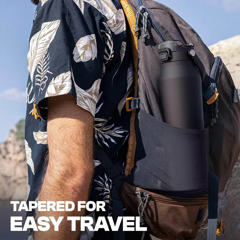 32oz Dual-Lid Insulated Stainless Steel Water Bottle — Sip & Chug in One