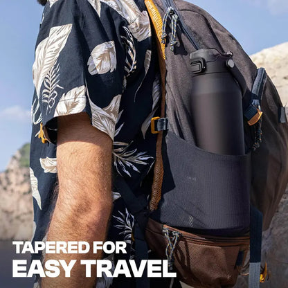 32oz Dual-Lid Insulated Stainless Steel Water Bottle — Sip & Chug in One