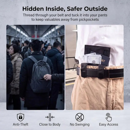 Ultra-Slim Anti-Theft Passport Pouch & Hidden Travel Waist Belt | 2 Pack per Set