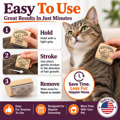 Effortless Pet Deshedding Grooming Tool for Loose Fur & Undercoat