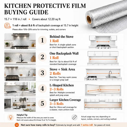 Oil-Proof Peel and Stick Aluminum Kitchen Backsplash Liner | Buy 1 Get 1 Free