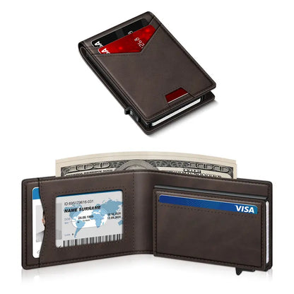 Pop-Up Minimalist RFID Blocking Leather Wallet