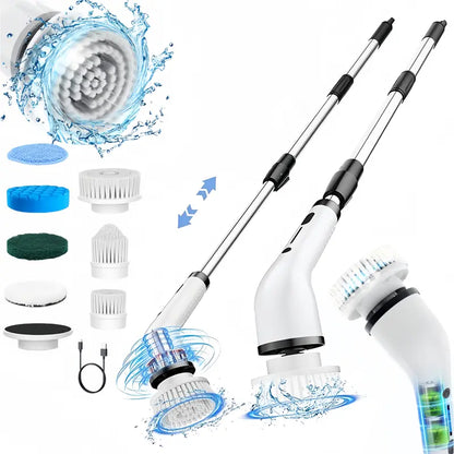 Stop Bending & Scrubbing: Cordless Electric Spin Scrubber Deep Cleans Every Corner Instantly
