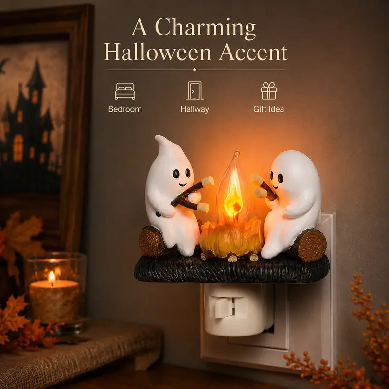 Ghost Campfire Night Light with Real Flickering Flame Effect