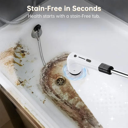 Stop Bending & Scrubbing: Cordless Electric Spin Scrubber Deep Cleans Every Corner Instantly
