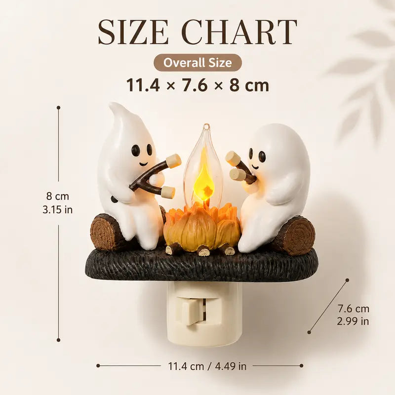 Ghost Campfire Night Light with Real Flickering Flame Effect