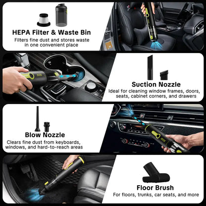 2-in-1 Cordless Car Vacuum & Air Duster with 20000Pa Suction