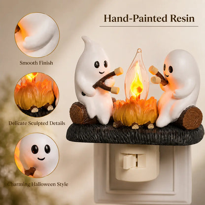 Ghost Campfire Night Light with Real Flickering Flame Effect