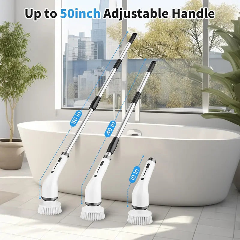 Stop Bending & Scrubbing: Cordless Electric Spin Scrubber Deep Cleans Every Corner Instantly